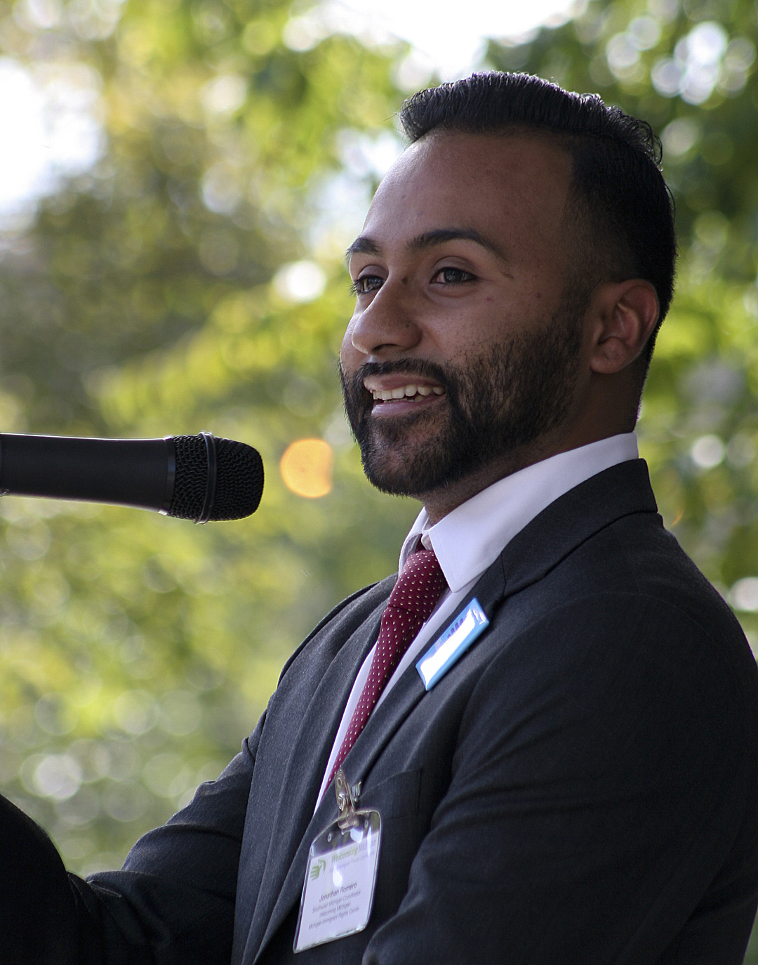 Jonathan Romero speaking in Grand Rapids, Michigan